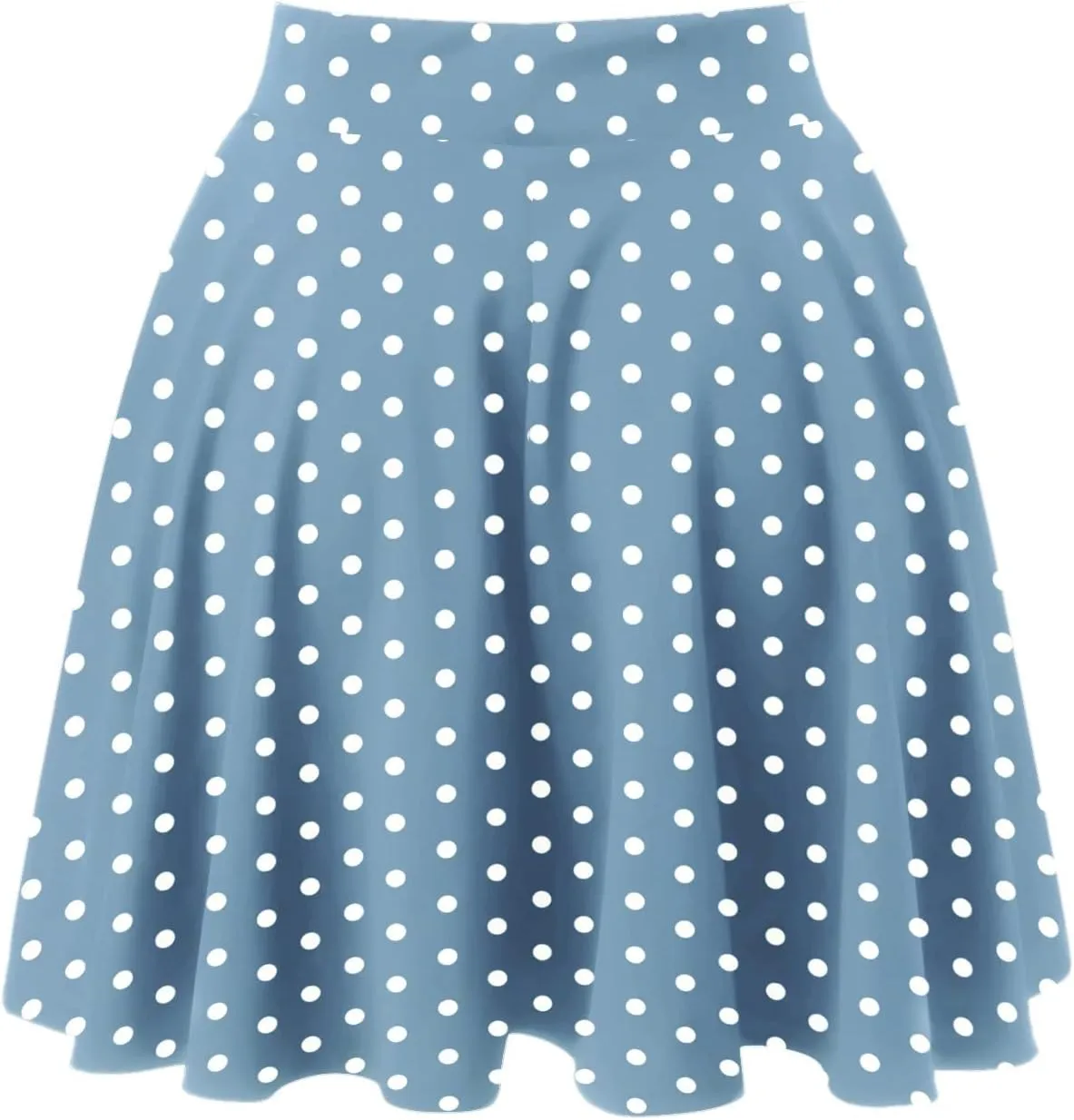 Women Vintage Polka Dot Mini Skirt Flared High Waisted A-line Pleated Skirts Summer Flowy Casual Swing Versatile Skirt