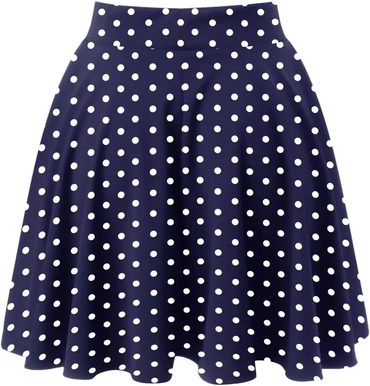 Women Vintage Polka Dot Mini Skirt Flared High Waisted A-line Pleated Skirts Summer Flowy Casual Swing Versatile Skirt