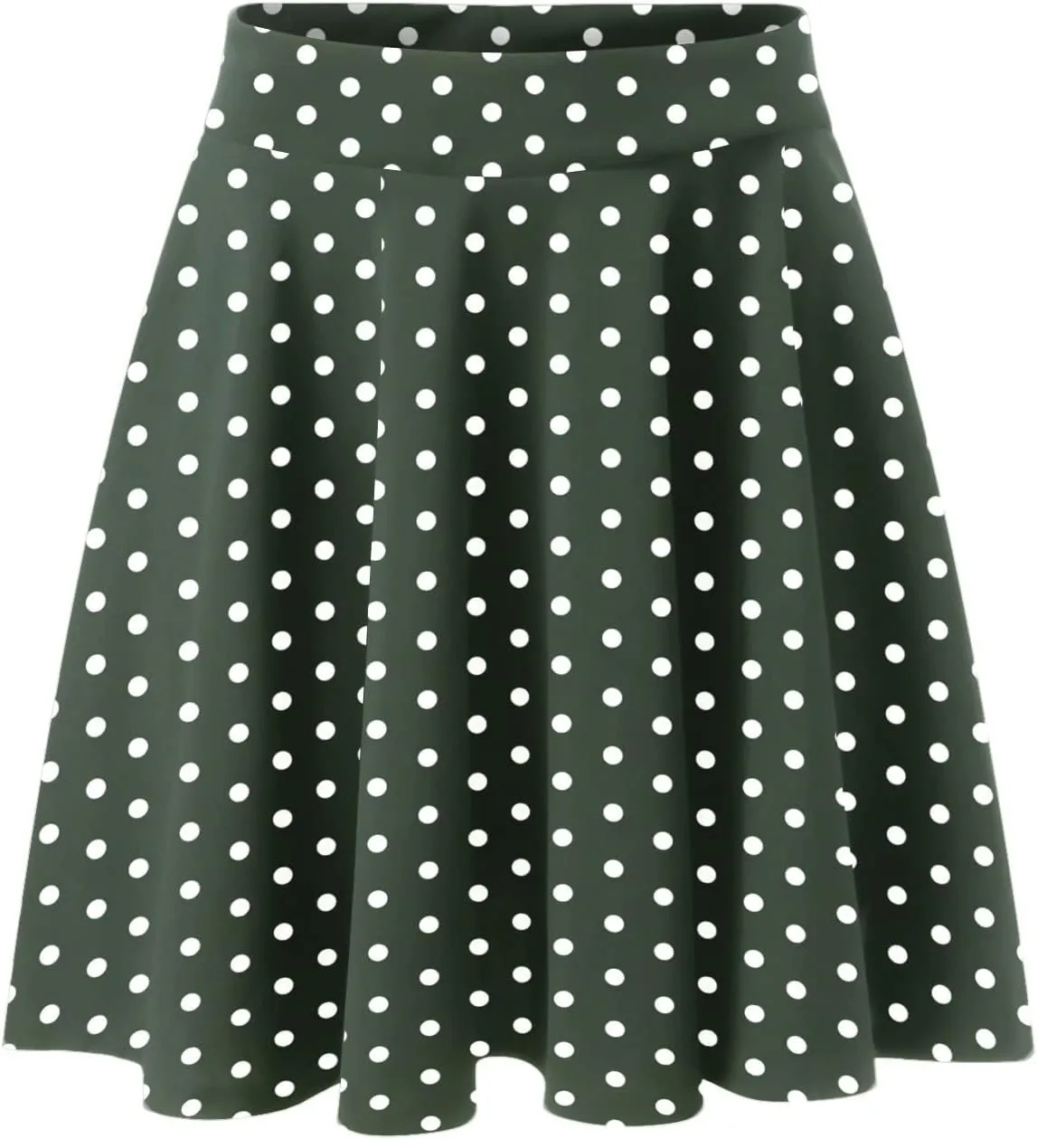 Women Vintage Polka Dot Mini Skirt Flared High Waisted A-line Pleated Skirts Summer Flowy Casual Swing Versatile Skirt