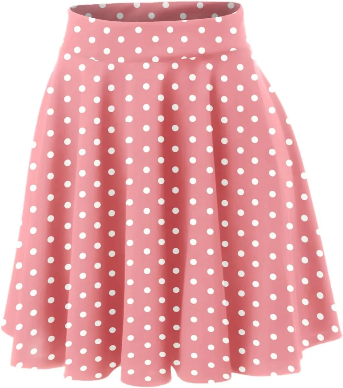 Women Vintage Polka Dot Mini Skirt Flared High Waisted A-line Pleated Skirts Summer Flowy Casual Swing Versatile Skirt