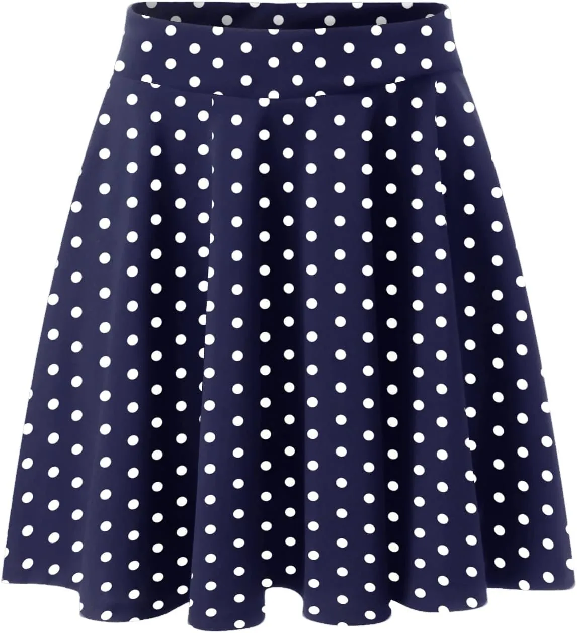 Women Vintage Polka Dot Mini Skirt Flared High Waisted A-line Pleated Skirts Summer Flowy Casual Swing Versatile Skirt