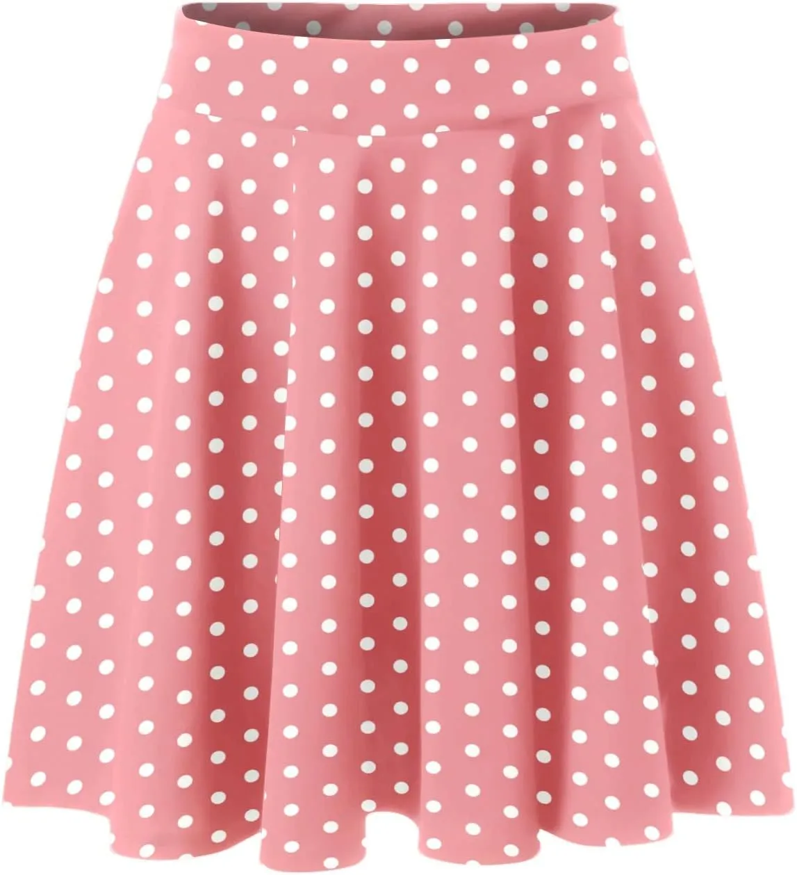 Women Vintage Polka Dot Mini Skirt Flared High Waisted A-line Pleated Skirts Summer Flowy Casual Swing Versatile Skirt