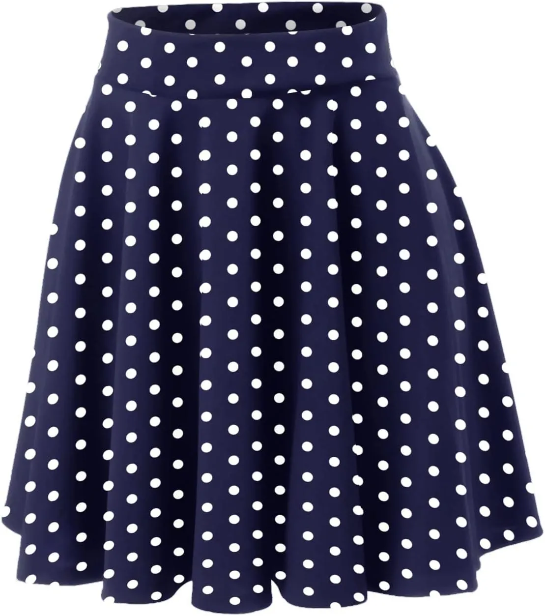 Women Vintage Polka Dot Mini Skirt Flared High Waisted A-line Pleated Skirts Summer Flowy Casual Swing Versatile Skirt