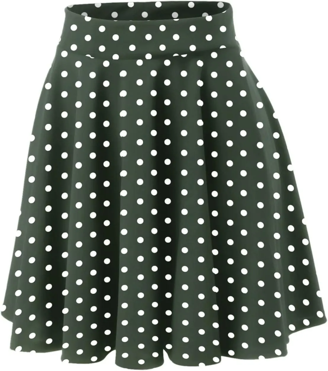 Women Vintage Polka Dot Mini Skirt Flared High Waisted A-line Pleated Skirts Summer Flowy Casual Swing Versatile Skirt