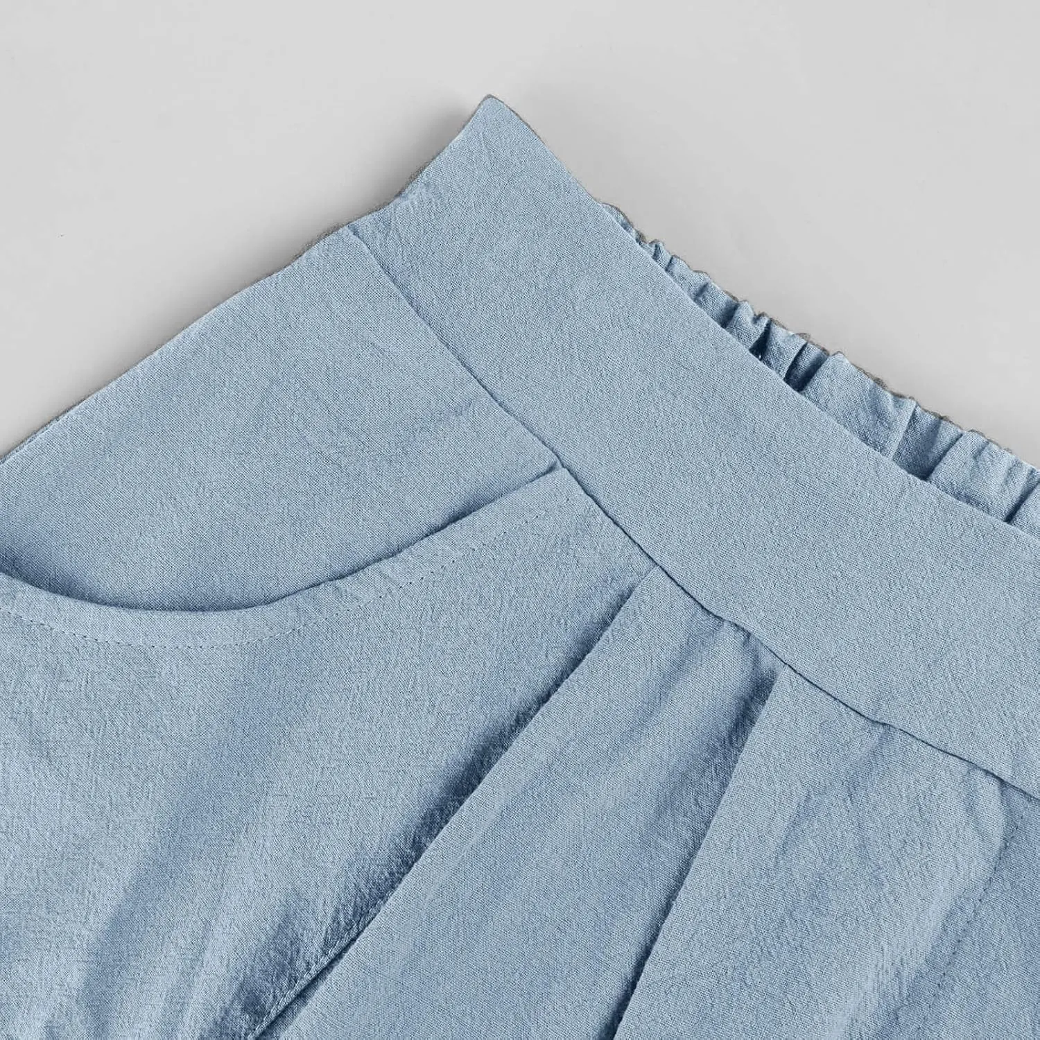 Womens A Line Midi Skirt Vintage Front Button Swing Skirts Summer High Waisted Pleated Midi Skirt with Pockets