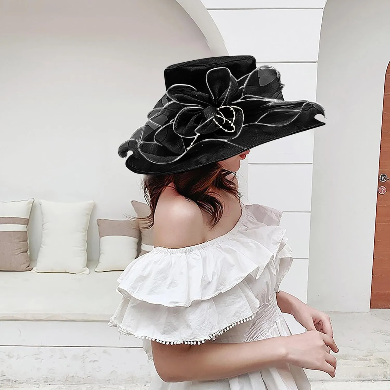 Womens Beach Sun Straw Hat Universal Flower Mesh Wide Brim Breathable Comfort Fit Uv Hat Foldable Roll Up Cap