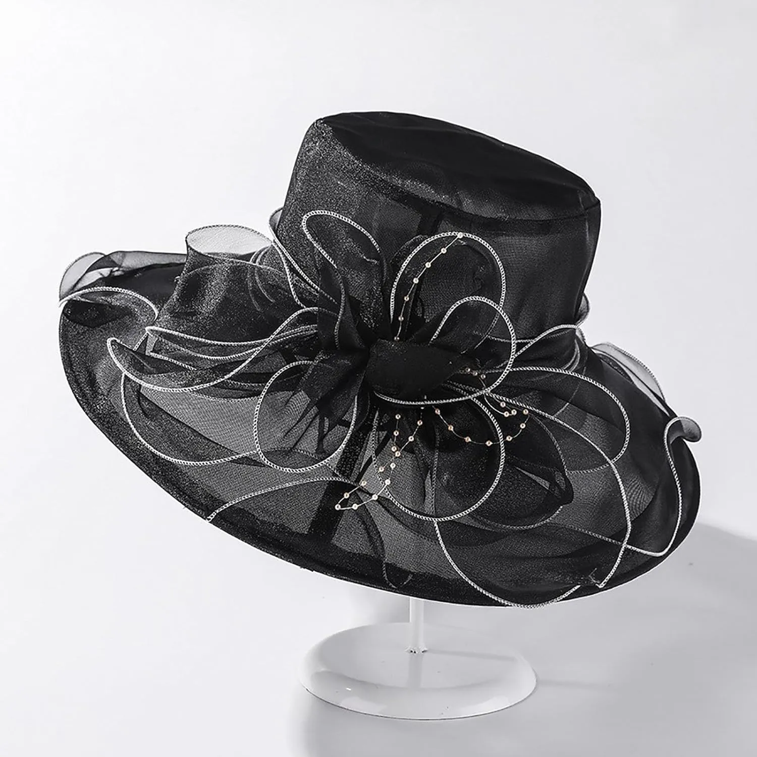 Womens Beach Sun Straw Hat Universal Flower Mesh Wide Brim Breathable Comfort Fit Uv Hat Foldable Roll Up Cap