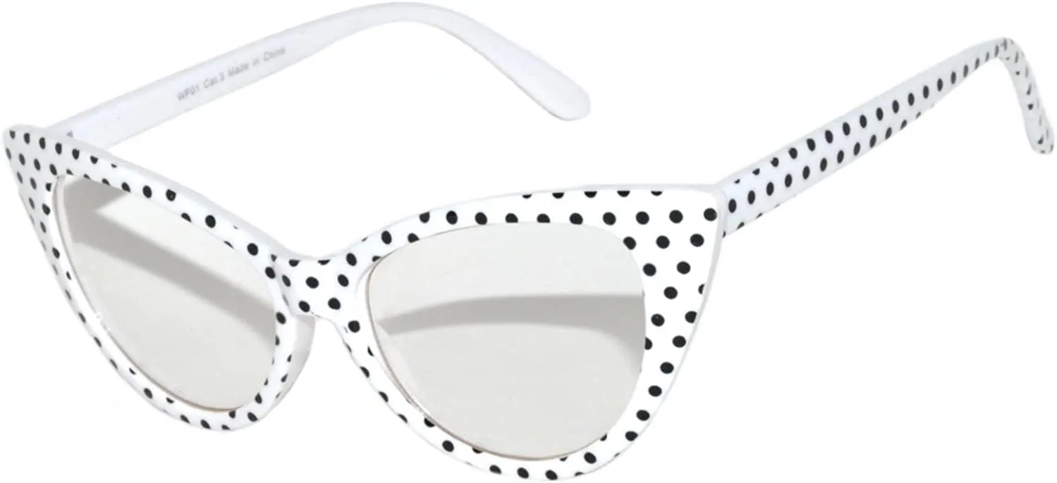 Womens Cat Eye Sunglasses Classic Vintage High Pointed Winged Retro Design UV Protection