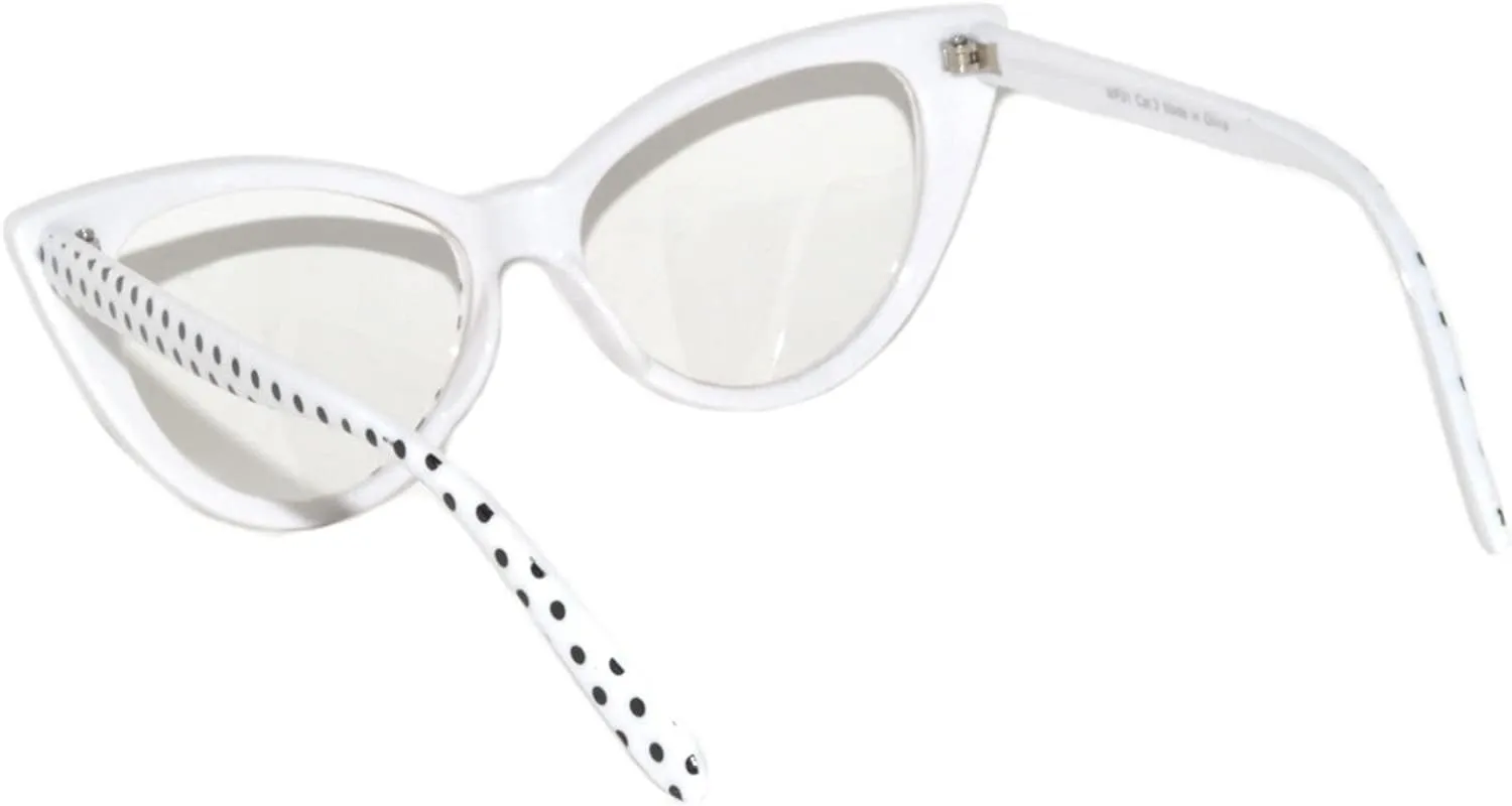 Womens Cat Eye Sunglasses Classic Vintage High Pointed Winged Retro Design UV Protection