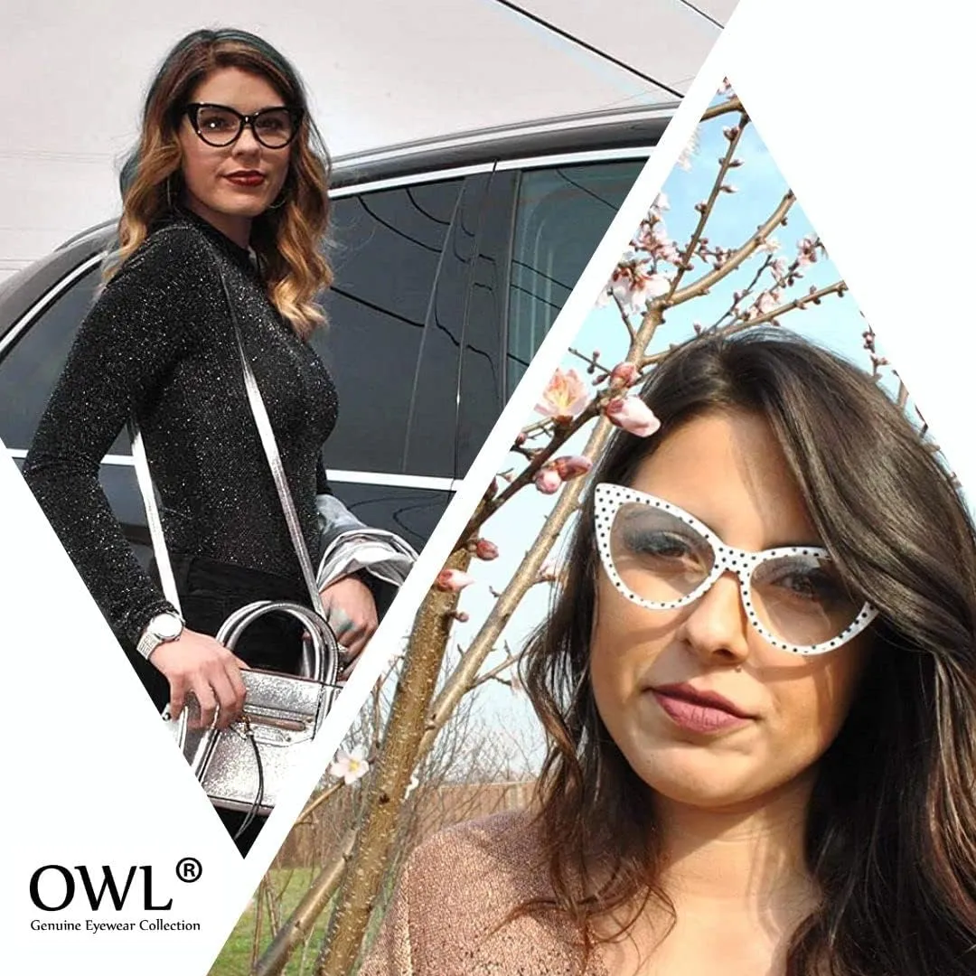 Womens Cat Eye Sunglasses Classic Vintage High Pointed Winged Retro Design UV Protection