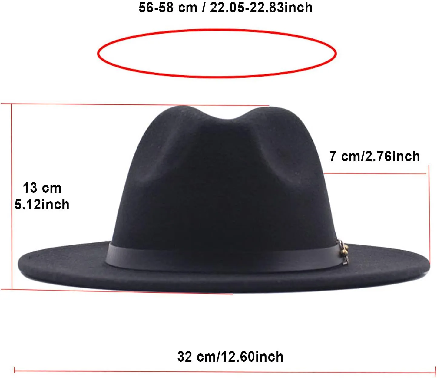 Womens Classic Wide Floppy Panama Hat Belt Buckle Wool Fedora Hat Wide Brim Outdoor UV Protection Hat Travel Sun Hats