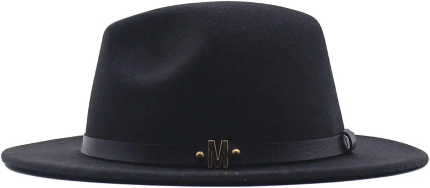Womens Classic Wide Floppy Panama Hat Belt Buckle Wool Fedora Hat Wide Brim Outdoor UV Protection Hat Travel Sun Hats