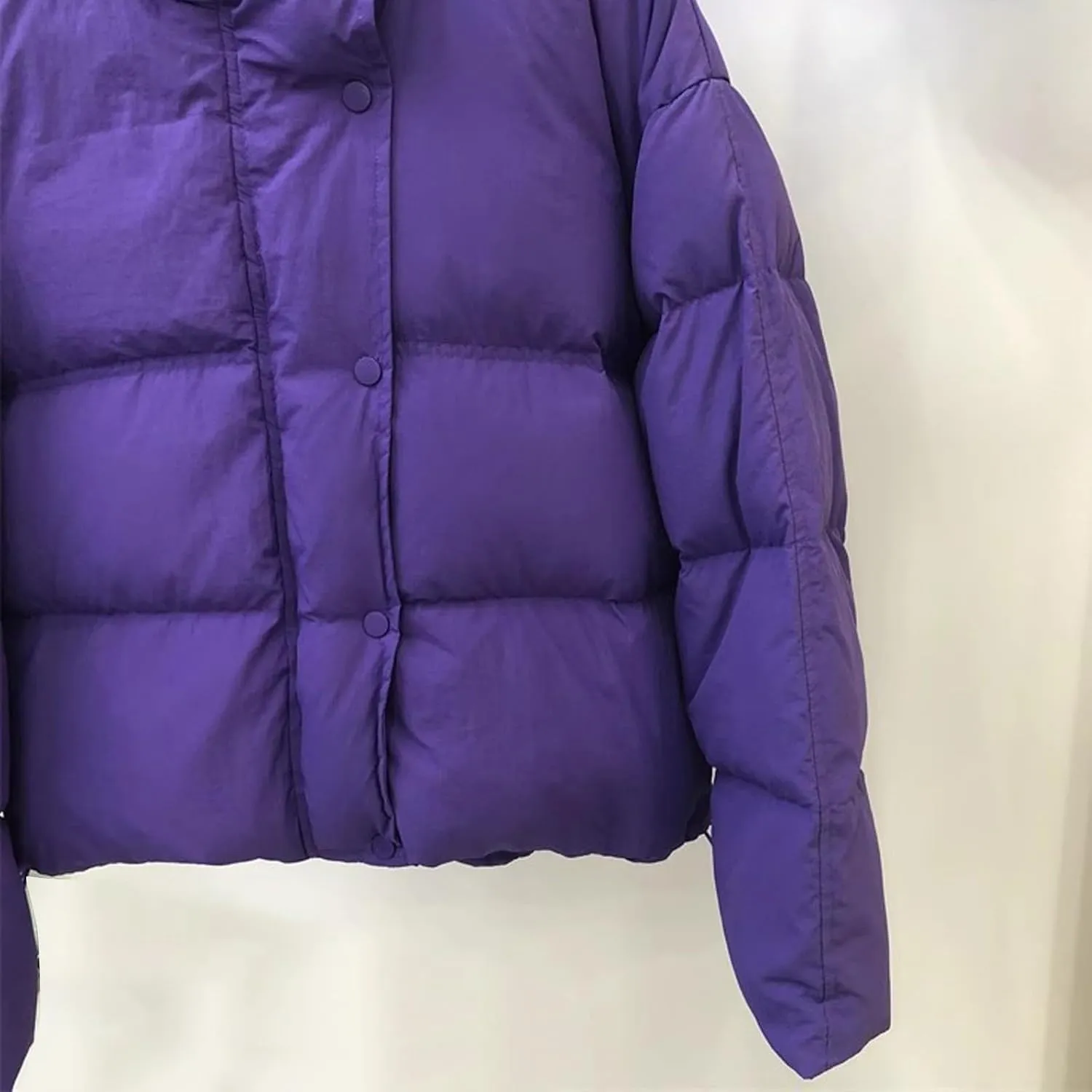 Womens Cropped Puffer Jackets Thicken Winter Coat Puffy Down Jacket Parkas Bubble Outerwear Quilted Lightweight Jackets