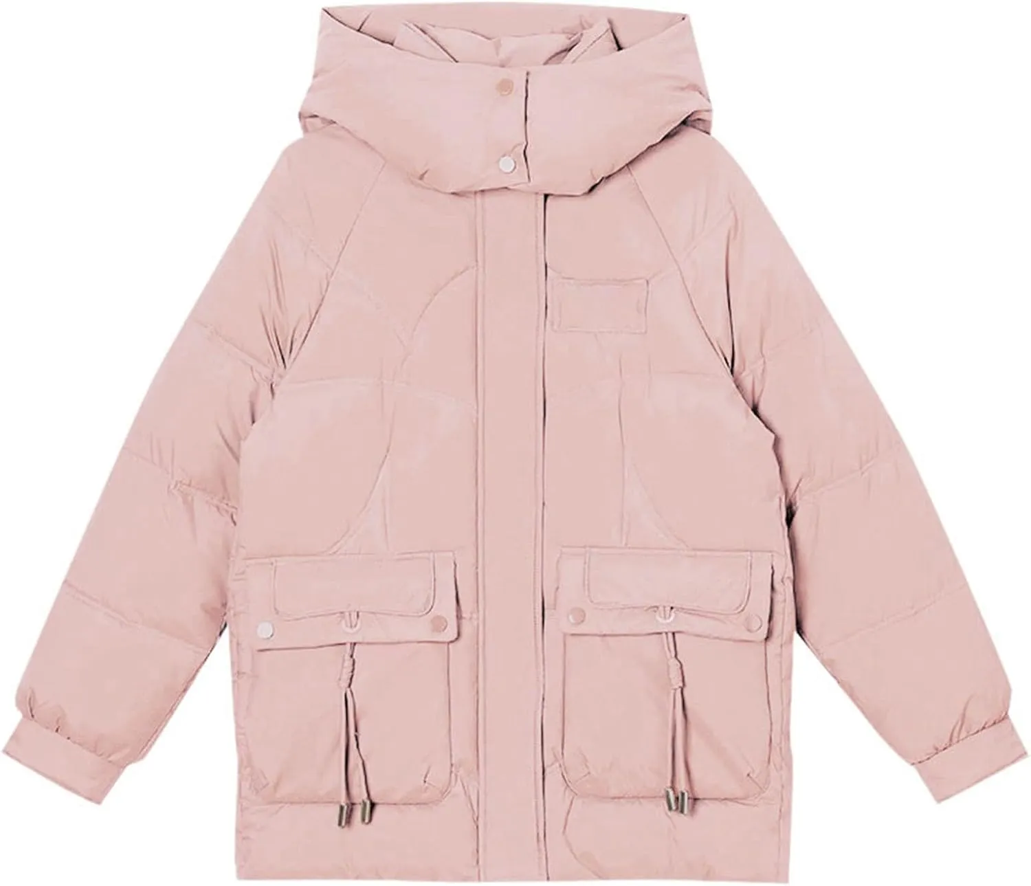 Women's Down Puffer Jackets Lightweight Thermal Quilted Coat with Pockets Zip Up Winter Warm Oversized Jackets