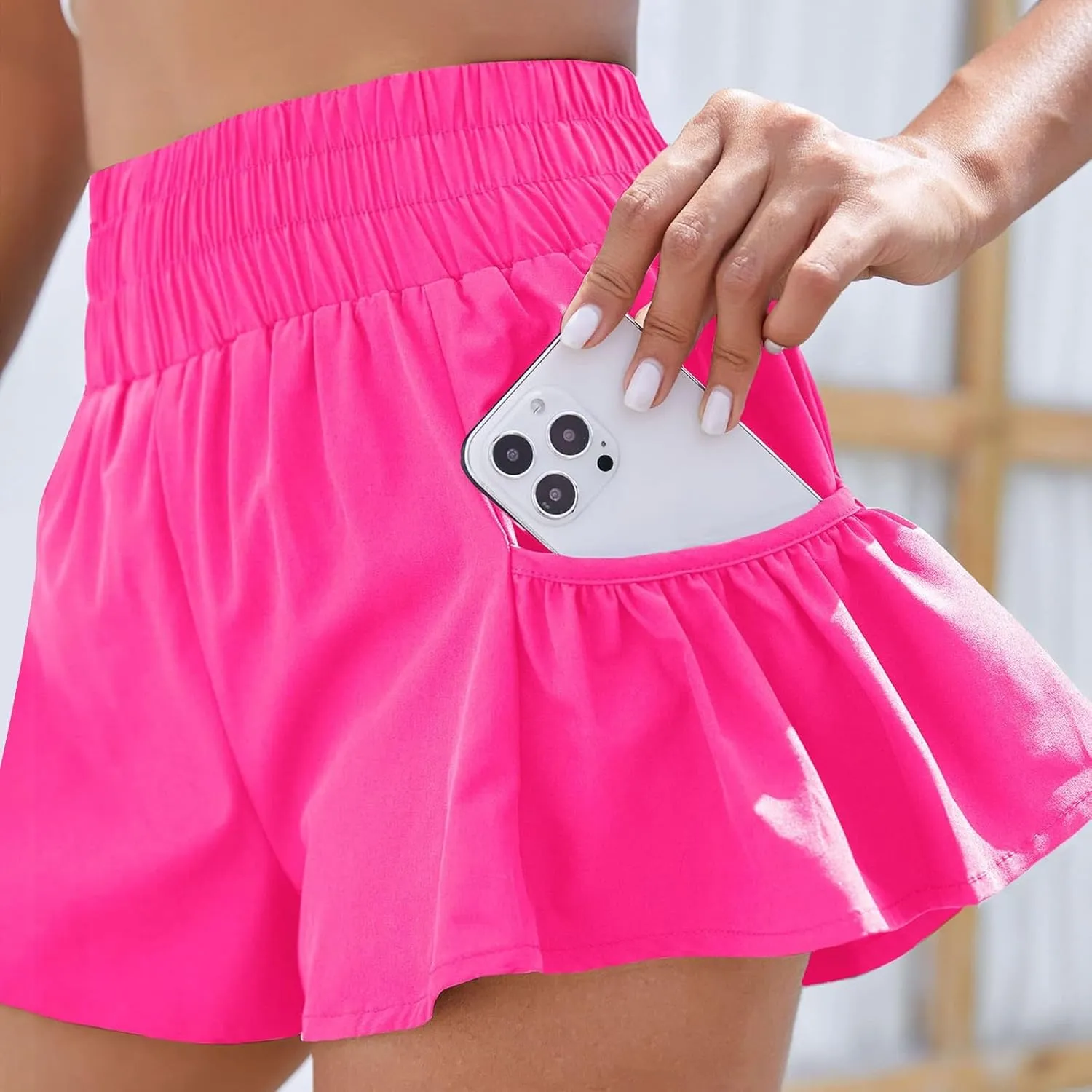 Women's Flowy Shorts High Waisted Athletic Running Shorts Casual Workout Gym Quick Dry Summer Sport Shorts with Pockets