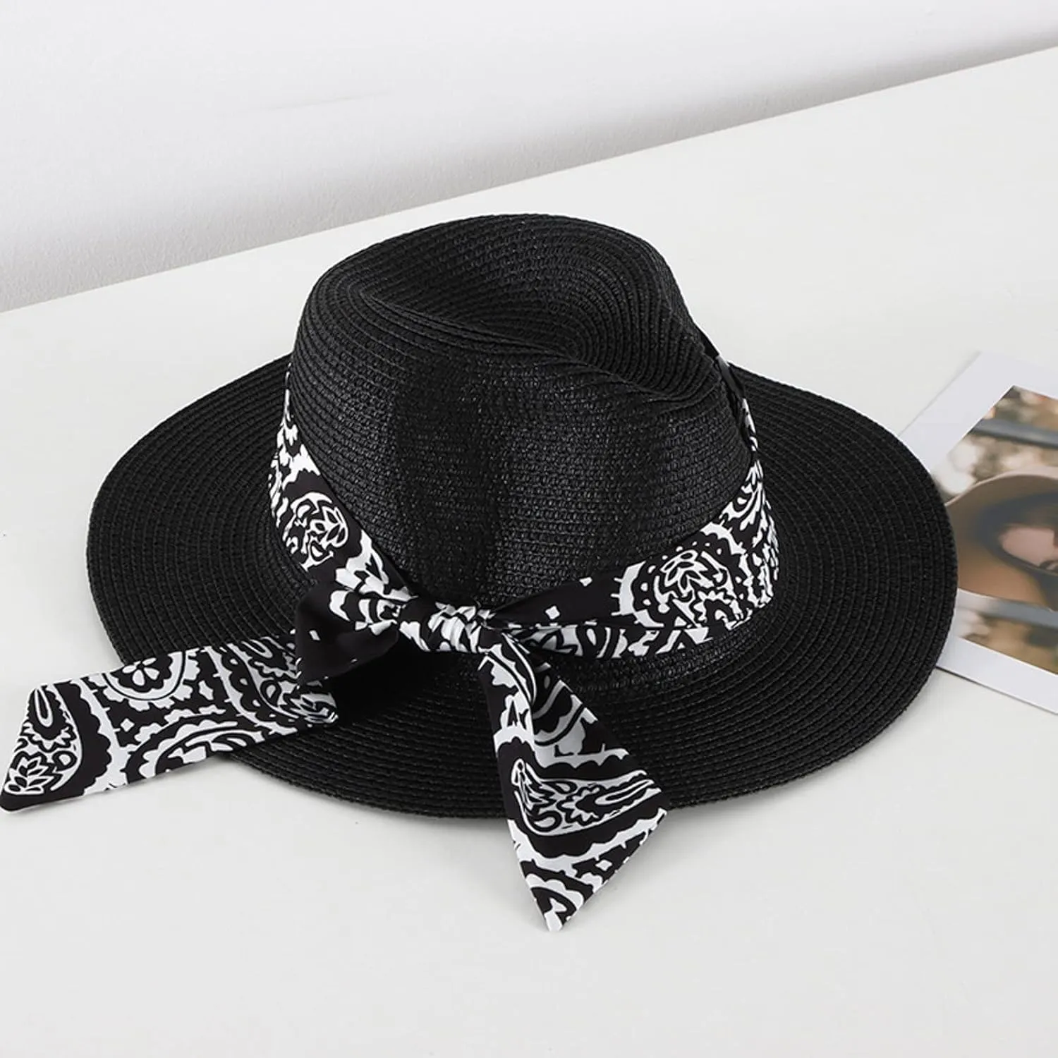 Women's Folable Floppy Hat Wide Brim Sun Hats for Women Floppy Hat Summer Beach Cap Adjustable Straw Hat for Women