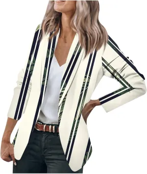 Women's Formal Trendy Long Sleeve Lightweight Blazer Jacket Plus Size,M-5XL
