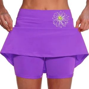 Womens Golf Skorts with Pockets Plus Size High Waist Tennis Skirt with Shorts Underneath Tummy Control Mini Skirts