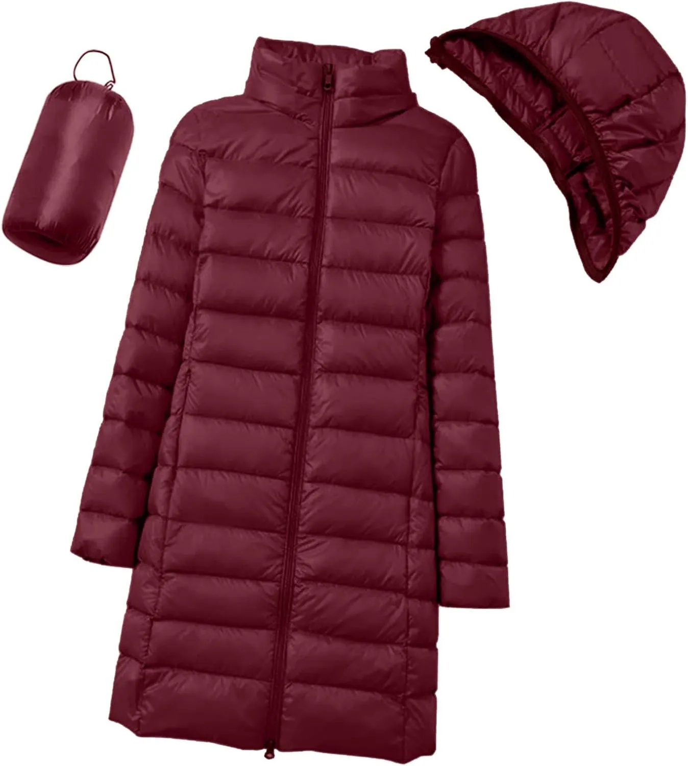 Women's Lightweight Hooded Down Jacket Packable Puffer Insulated Coats Lightweight Water-Resistant Hooded Puffer Coat