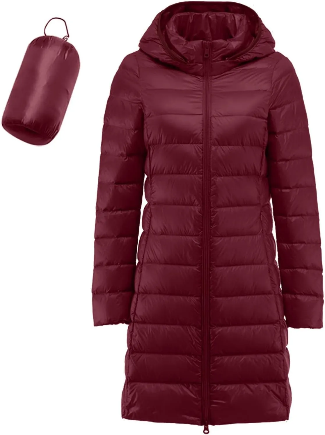 Women's Lightweight Hooded Down Jacket Packable Puffer Insulated Coats Lightweight Water-Resistant Hooded Puffer Coat