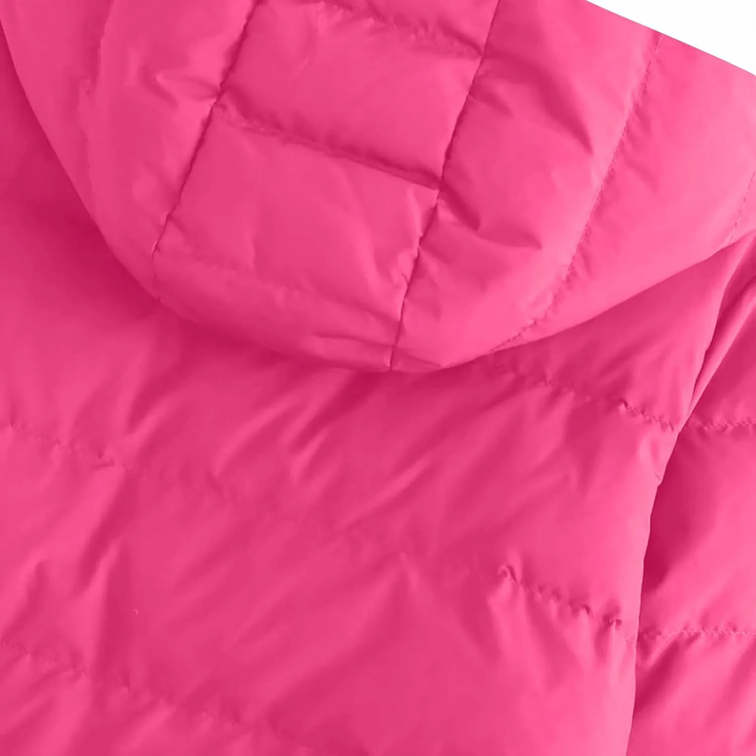 Women's Lightweight Quilted Jackets Winter Long Sleeve Cropped Puffer Down Jackets Fashion Short Hooded Padded Coats