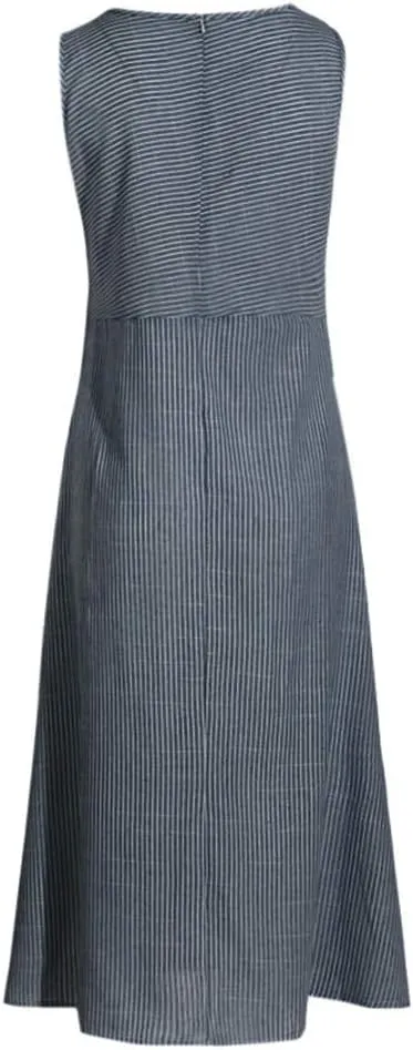 Womens Maxi Dress Linen Dress Summer Sun Dresses Casual Sleeveless Vintage Plus Size Dresses Long with Pockects
