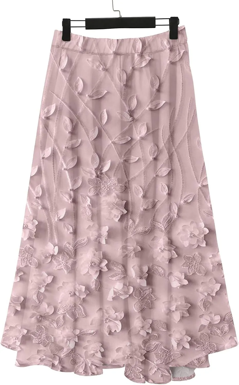 Womens Maxi Skirt Summer Floral Embroidered Lace Printed Boho Easter Long Skirts Flowy Tiered Beach Vacation Dress
