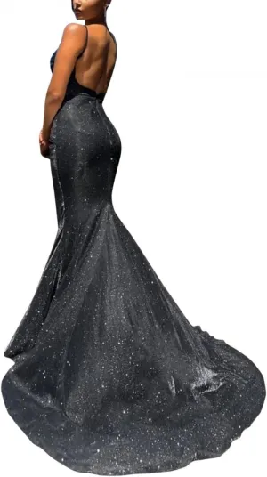 Women's Mermaid Dress Sexy Sleeveless Backless Halter Neck Bodycon Party Dresses Evening Dress Stylish Cute Versatile