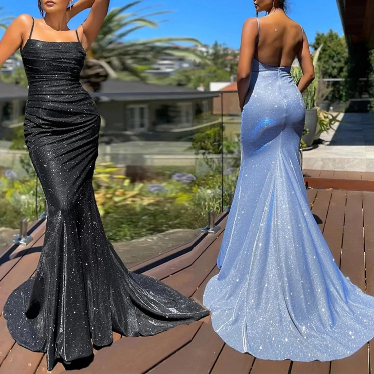Women's Mermaid Dress Sexy Sleeveless Backless Halter Neck Bodycon Party Dresses Evening Dress Stylish Cute Versatile