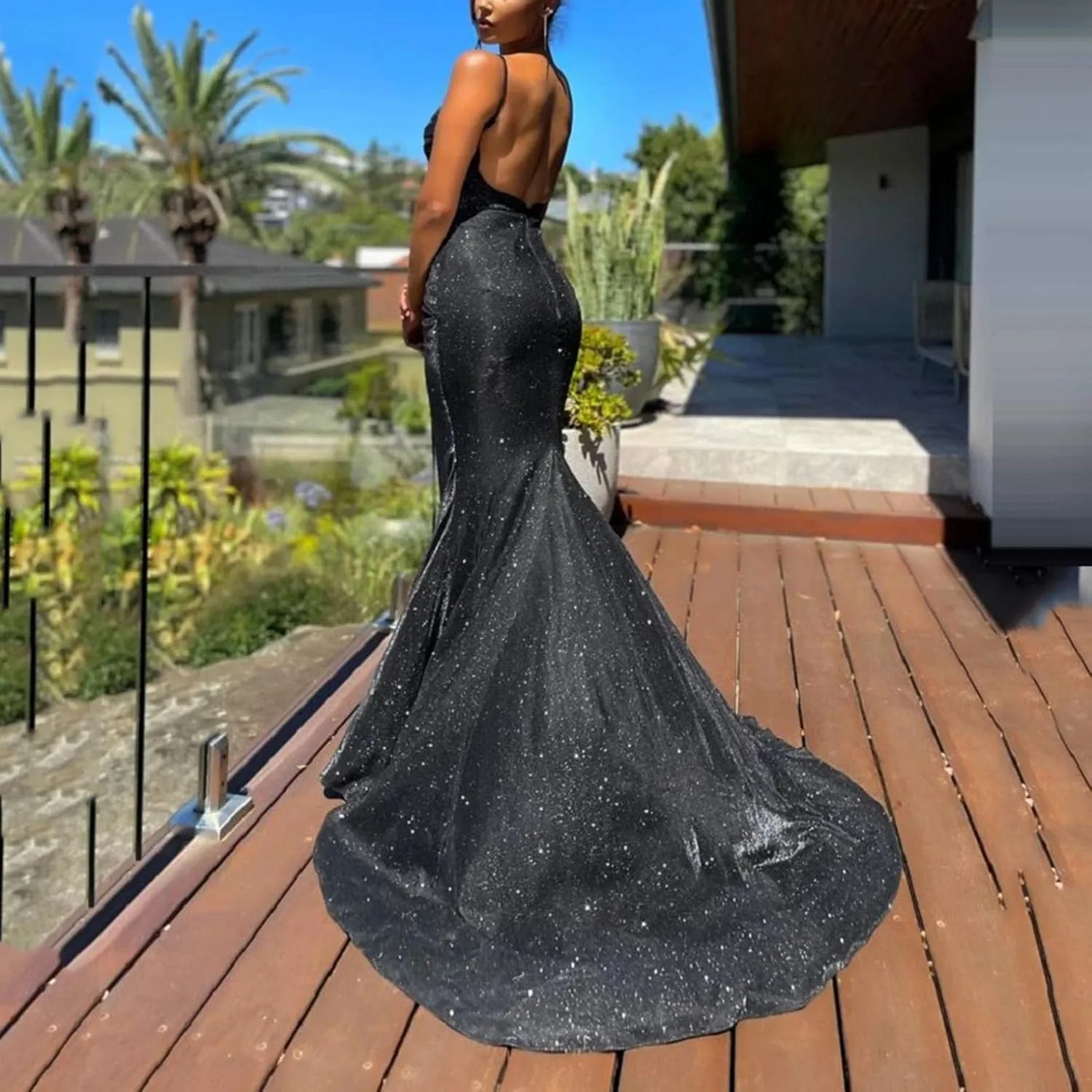 Women's Mermaid Dress Sexy Sleeveless Backless Halter Neck Bodycon Party Dresses Evening Dress Stylish Cute Versatile