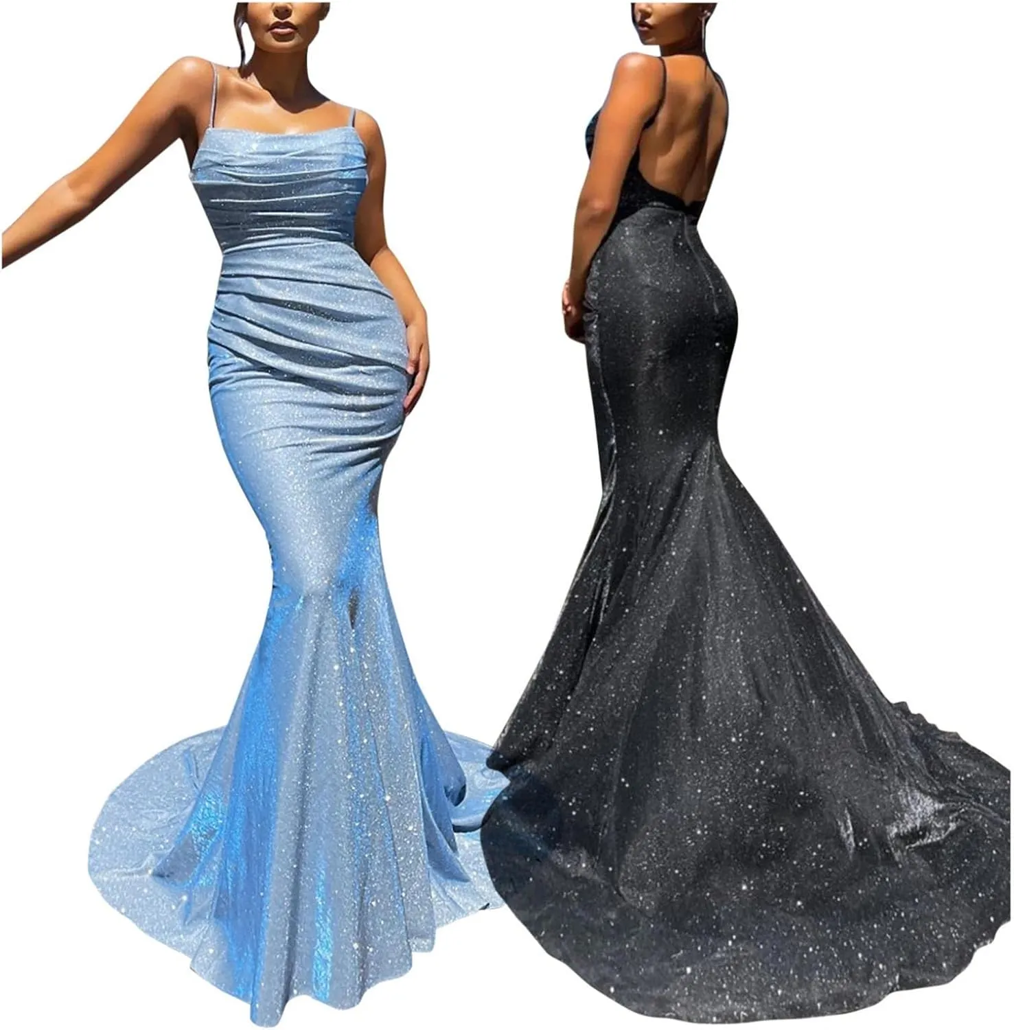 Women's Mermaid Dress Sexy Sleeveless Backless Halter Neck Bodycon Party Dresses Evening Dress Stylish Cute Versatile