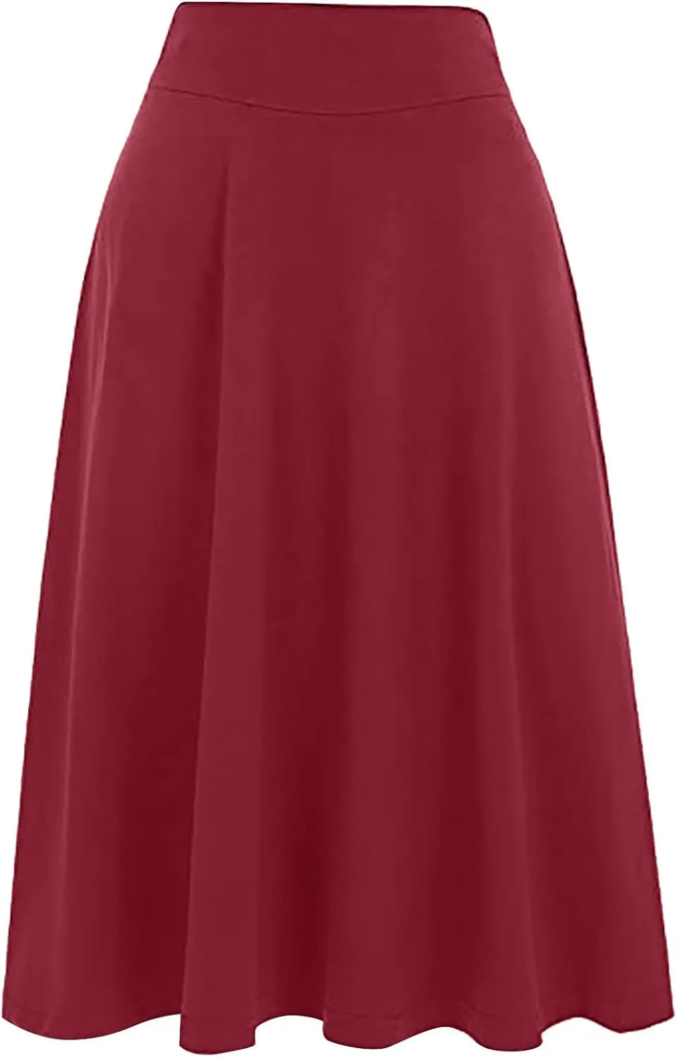 Women's Midi Skirt Boho Wood Ear Edge Layered Half Maxi Skirt Summer Casual Long Flowy Tiered Beach Vacation Dress