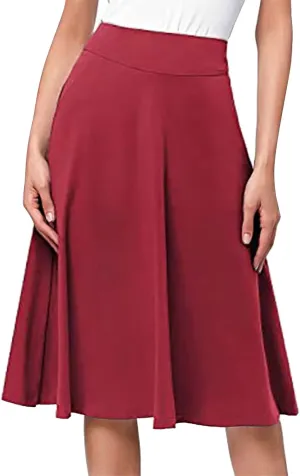 Women's Midi Skirt Boho Wood Ear Edge Layered Half Maxi Skirt Summer Casual Long Flowy Tiered Beach Vacation Dress