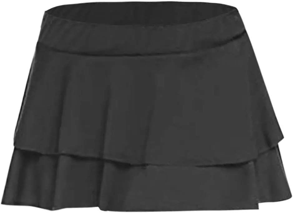 Women's Mini Skirts Sexy Lingerie Skirts Low Waist Pleated Skirts Ruffle Layered Skirt Club Party Skirts A-Line Skirt