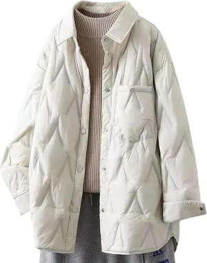 Womens Oversized Winter Coats Quilted Lightweight Jackets Thicken Parkas Outerwear Fashion Puffer Jackets Down Coats