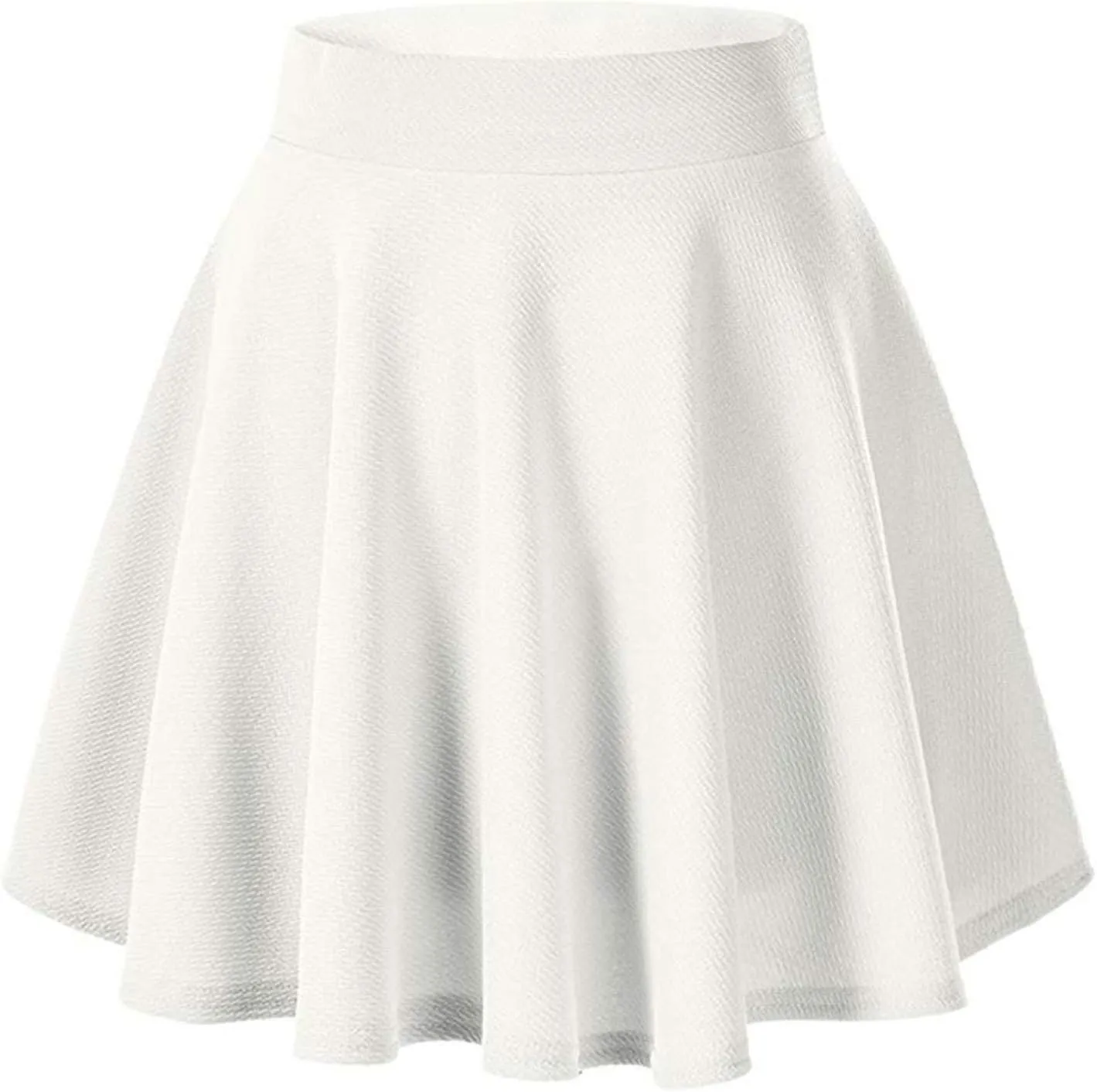 Womens Pleated Mini Skirts Solid Color Elastic High Waisted Casual Short Skirts Flared A Line Versatile Stretchy Skirts