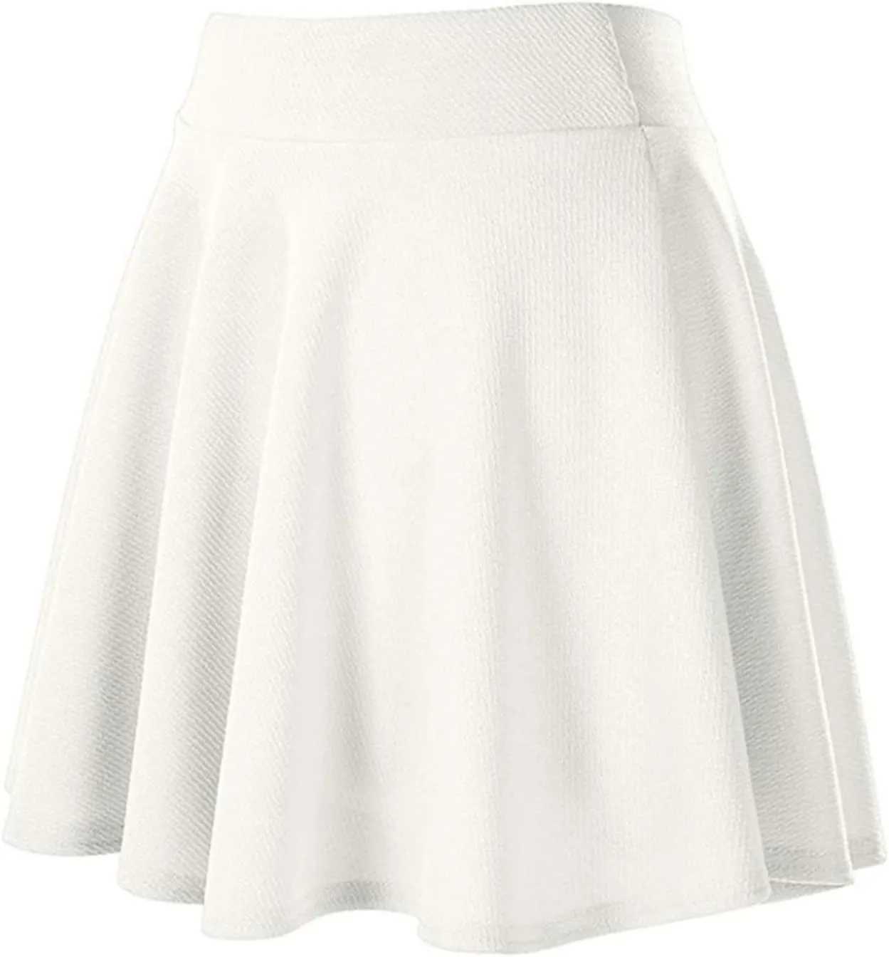 Womens Pleated Mini Skirts Solid Color Elastic High Waisted Casual Short Skirts Flared A Line Versatile Stretchy Skirts