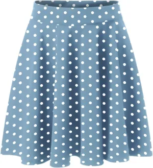 Women's Polka Dot Mini Skirts Casual Elastic High Waisted A-Line Pleated Short Skirt Summer Lightweight Casual Flared Skirts