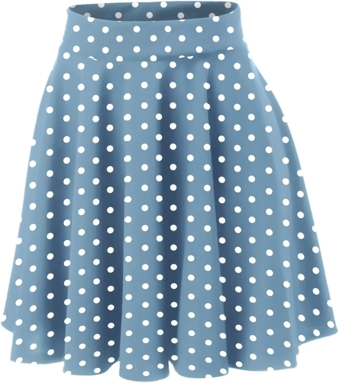 Women's Polka Dot Mini Skirts Casual Elastic High Waisted A-Line Pleated Short Skirt Summer Lightweight Casual Flared Skirts