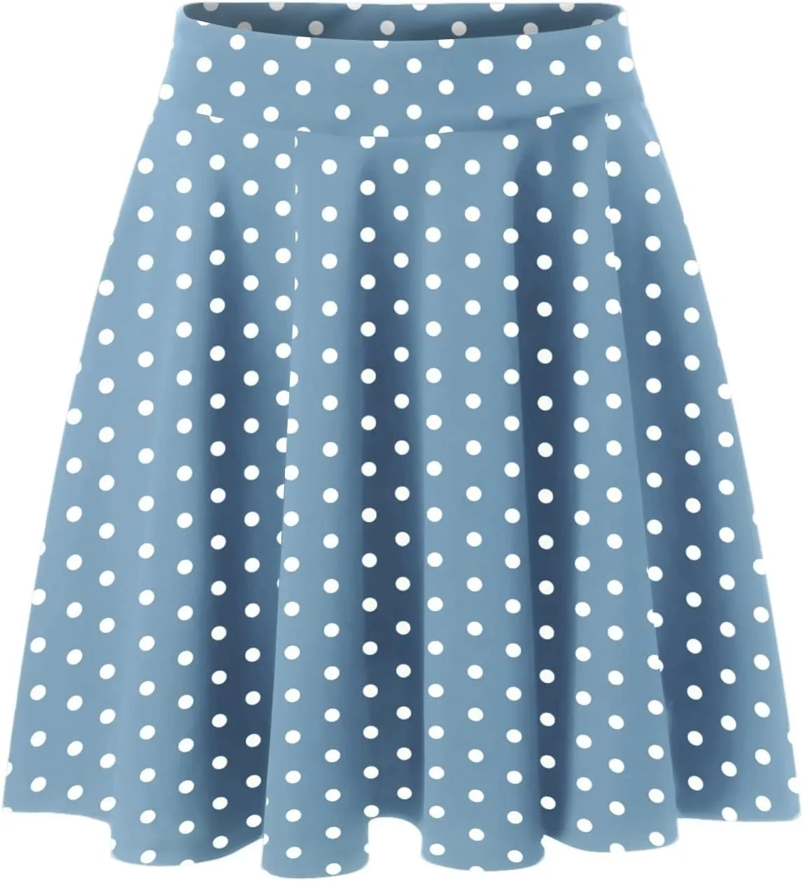 Women's Polka Dot Mini Skirts Casual Elastic High Waisted A-Line Pleated Short Skirt Summer Lightweight Casual Flared Skirts