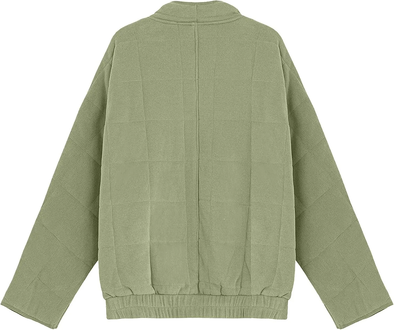 Womens Quilted Puffer Jackets Lightweight Dolman Sleeve Down Coats Zipper Padded Bomber Jackets Outwear with Pocket