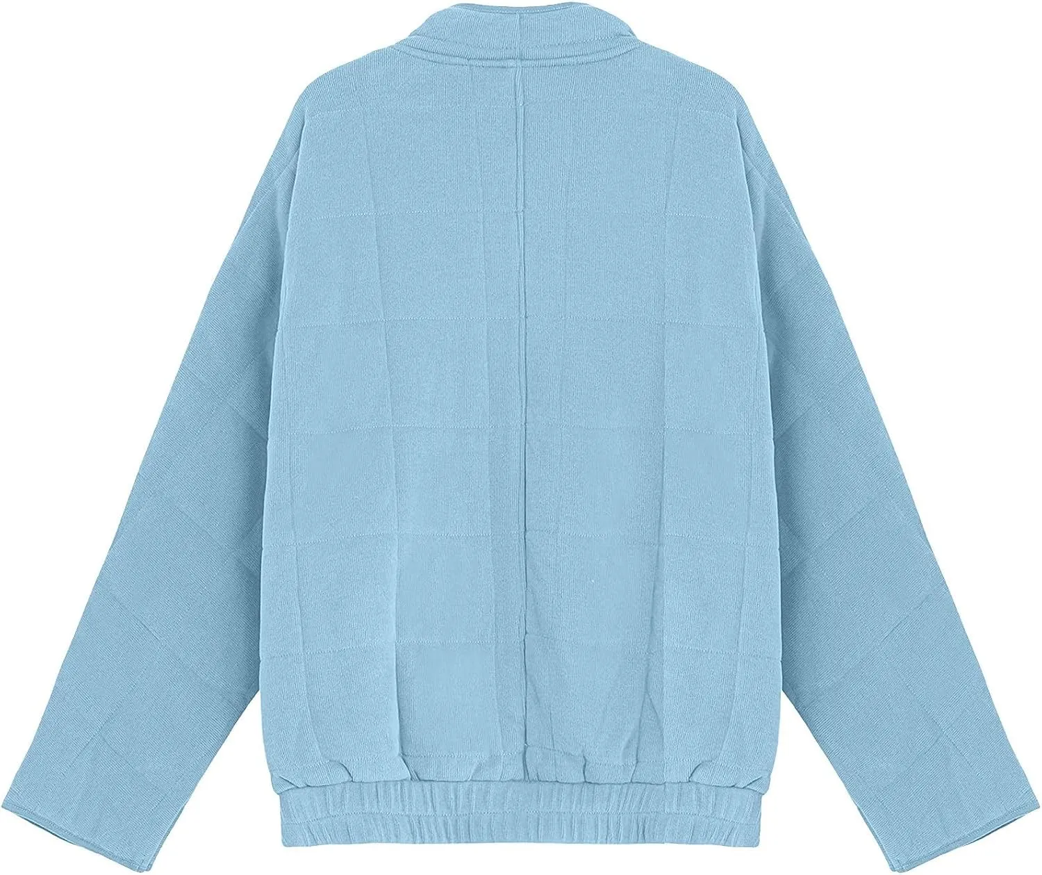 Womens Quilted Puffer Jackets Lightweight Dolman Sleeve Down Coats Zipper Padded Bomber Jackets Outwear with Pocket