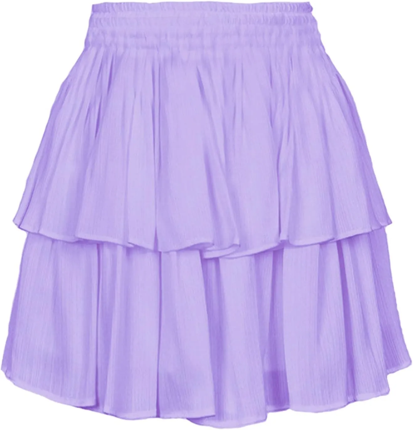 Women's Ruffle Tiered Mini Skirts Elastic High Waisted Casual Pleated Skirt 2025 Trendy Summer Lightweight Stretchy Skirt