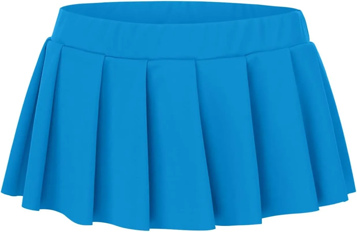 Women's Sexy Pleated Mini Skirt Underneath Low Waisted Elastic Short Skirts Club Entertainment Yoga Skirt Inner Shorts