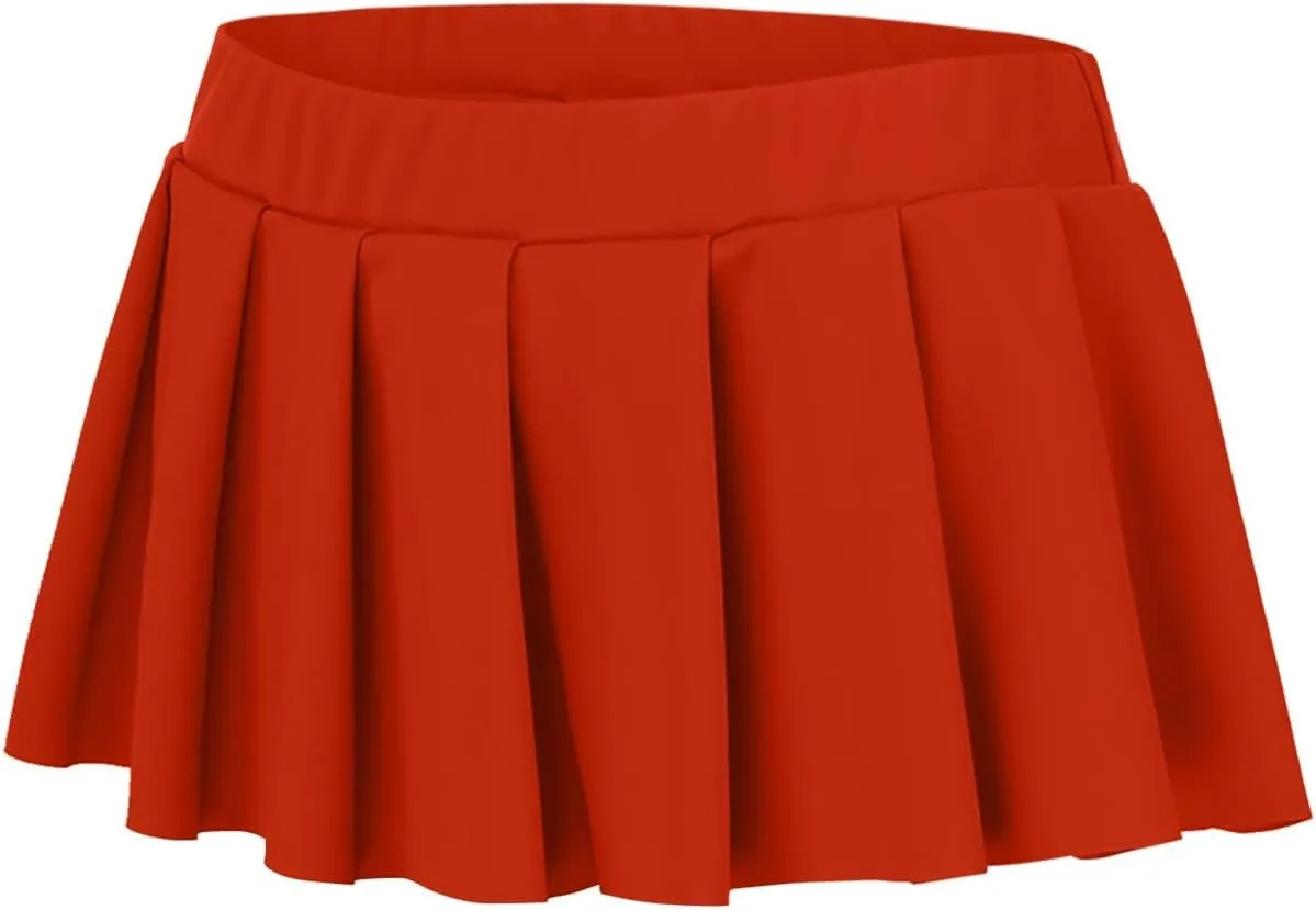 Women's Sexy Pleated Mini Skirt Underneath Low Waisted Elastic Short Skirts Club Entertainment Yoga Skirt Inner Shorts