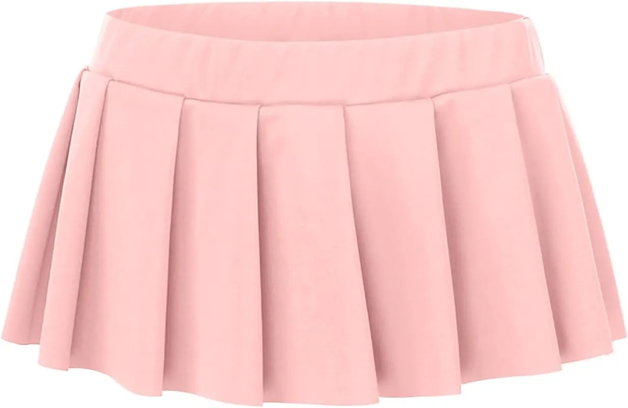 Women's Sexy Pleated Mini Skirt Underneath Low Waisted Elastic Short Skirts Club Entertainment Yoga Skirt Inner Shorts