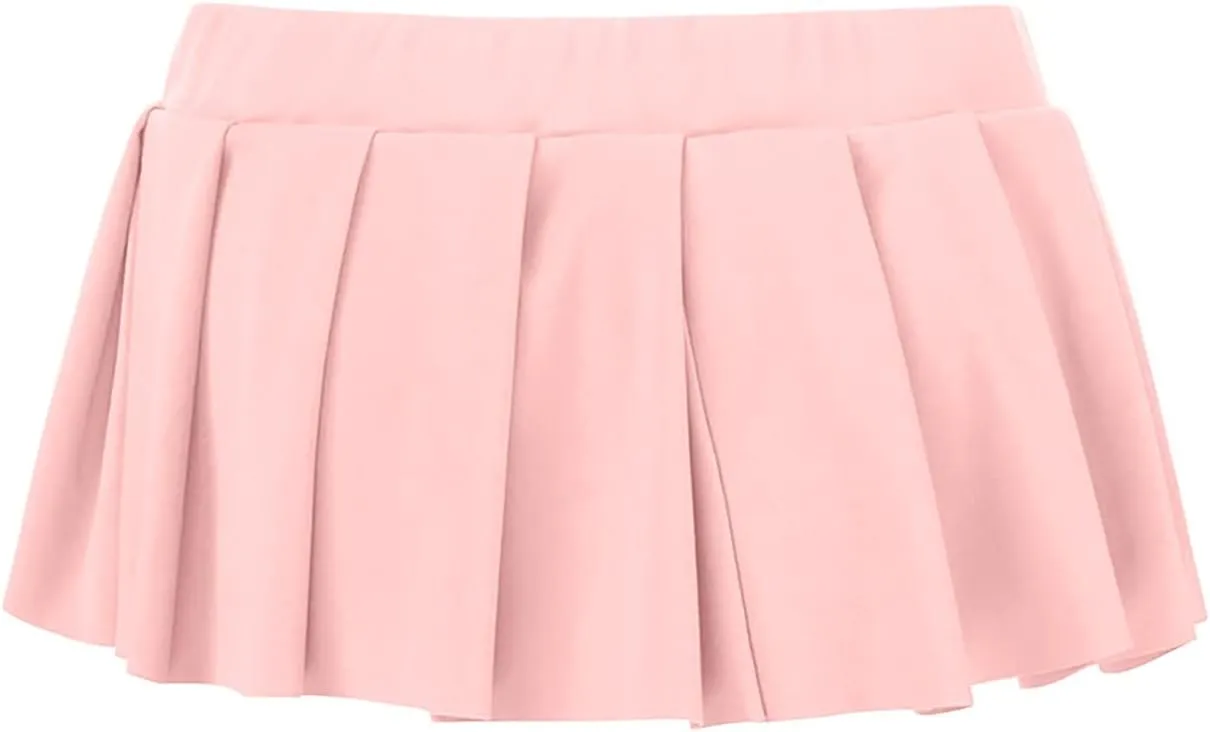 Women's Sexy Pleated Mini Skirt Underneath Low Waisted Elastic Short Skirts Club Entertainment Yoga Skirt Inner Shorts