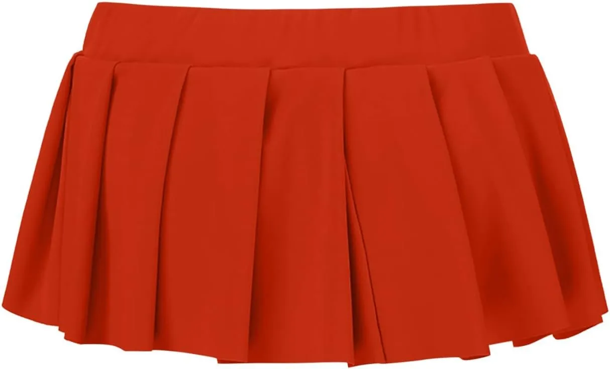 Women's Sexy Pleated Mini Skirt Underneath Low Waisted Elastic Short Skirts Club Entertainment Yoga Skirt Inner Shorts