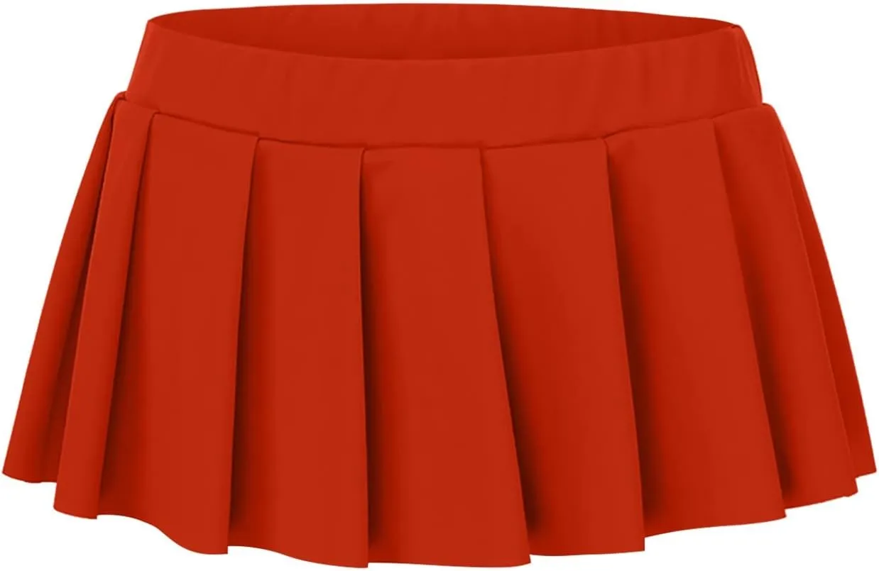 Women's Sexy Pleated Mini Skirt Underneath Low Waisted Elastic Short Skirts Club Entertainment Yoga Skirt Inner Shorts