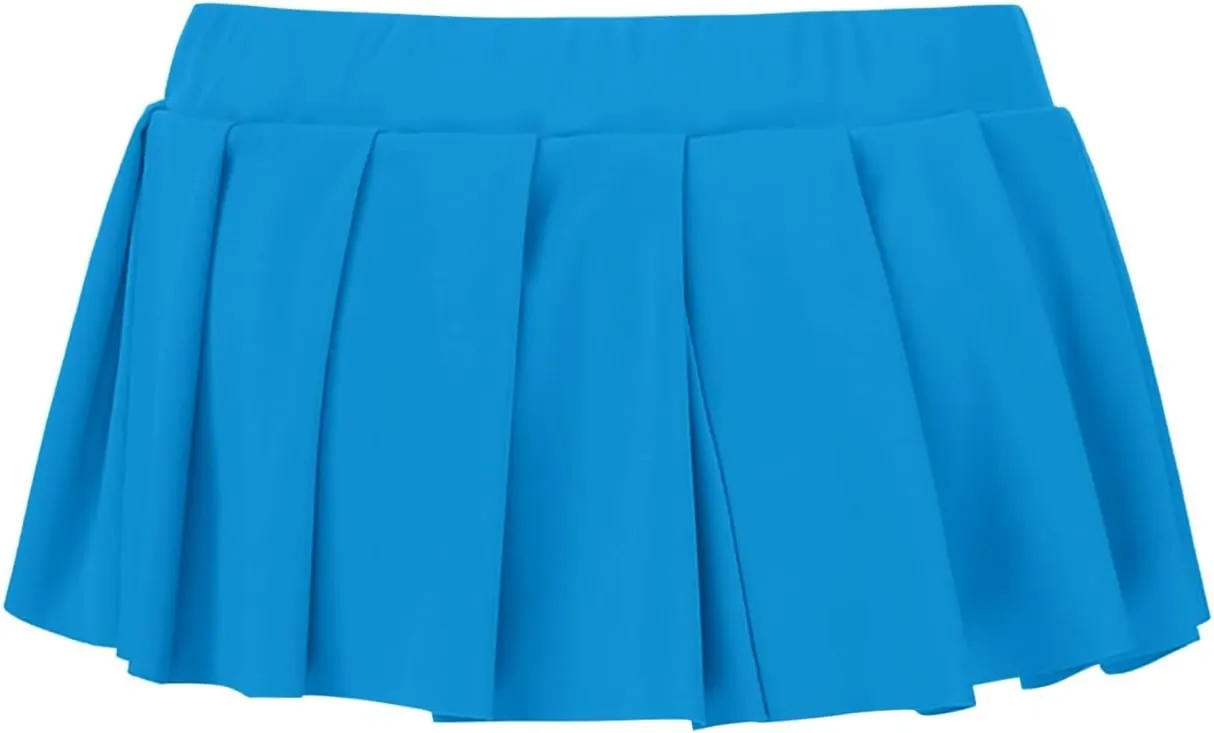 Women's Sexy Pleated Mini Skirt Underneath Low Waisted Elastic Short Skirts Club Entertainment Yoga Skirt Inner Shorts
